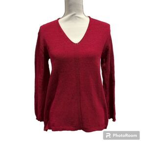 Philosophy Women's Sweater V-Neck Berry Pink Size Small